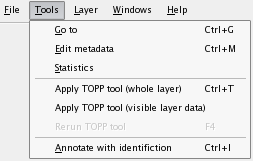 TOPPView Tools Menu