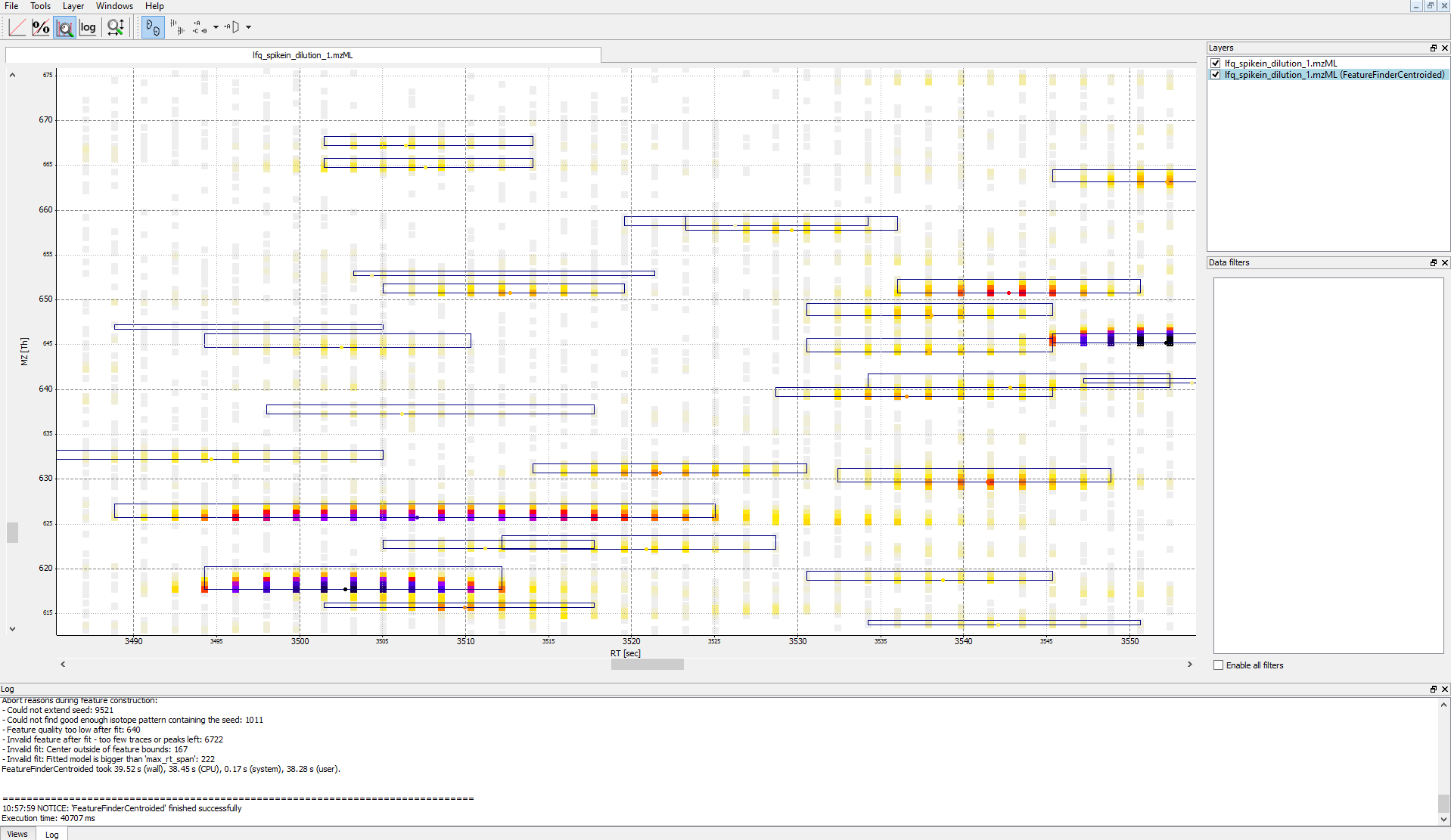 Visualization of detected features (boxes) in TOPPView